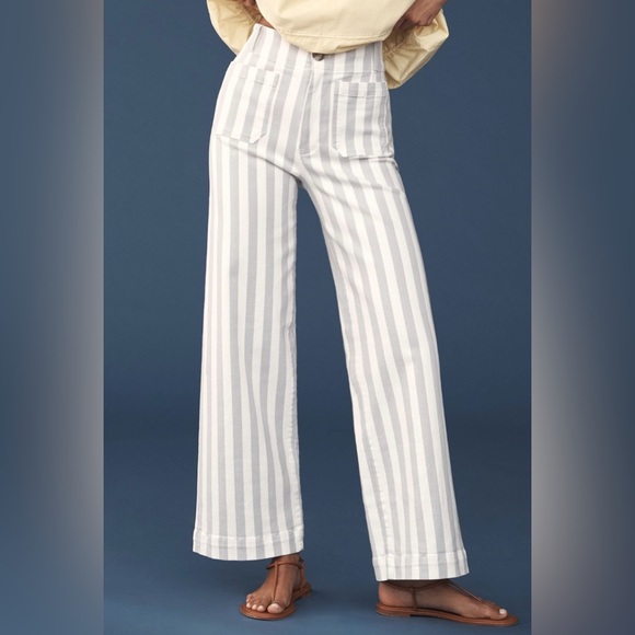 Anthropologie Denim - Maeve by Anthropologie The Colette Striped Full-length Wide-leg Jeans